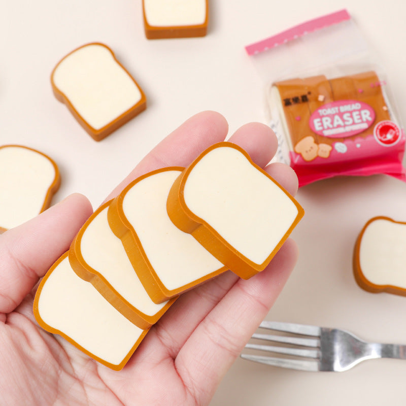 Wholesale 4pcs Cute Imitation Bread Rubber Eraser
